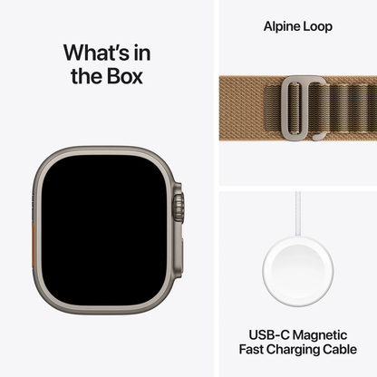Apple Watch Ultra 4 with Alpine Loop Mustar