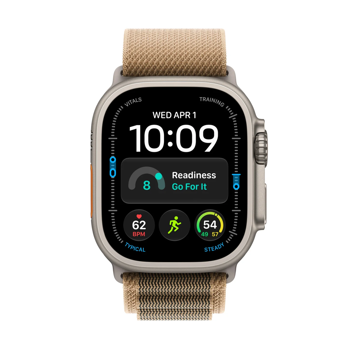 Apple Watch Ultra 4 with Alpine Loop Mustar