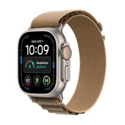 Apple Watch Ultra 4 with Alpine Loop Mustar