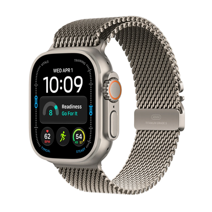 Apple Watch Ultra 4 with Milanese Loop Goldish